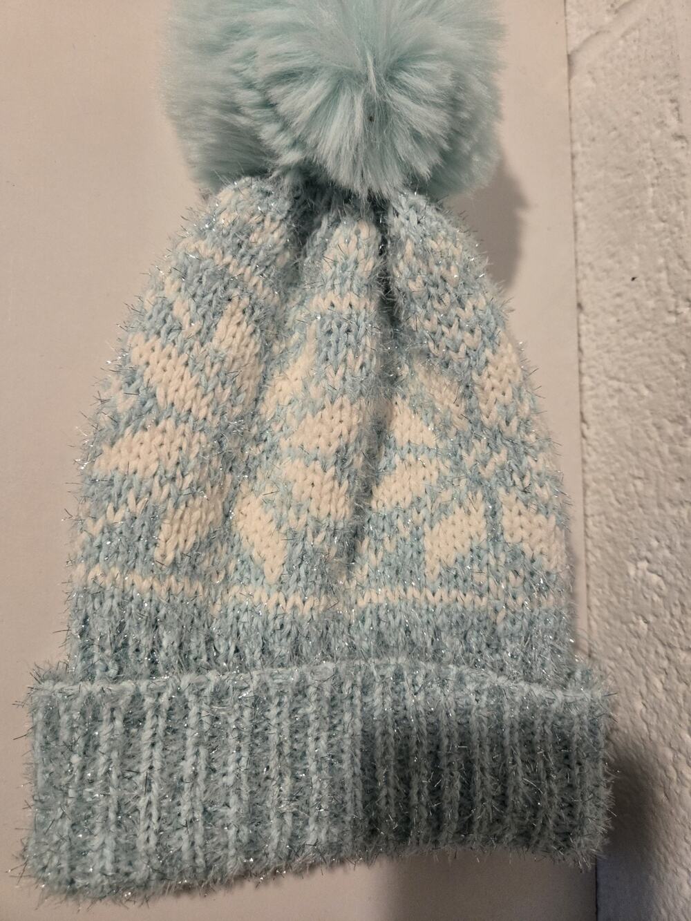 Womens Teal Winter Hat One Size Used Good Condition